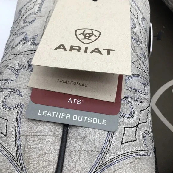 Ariat Mens Circuit Gritty Roughout Shredded White Western Boots Size 7.5 EE NEW